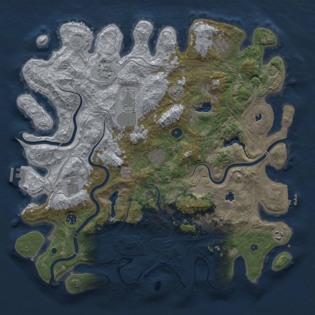 Rust Map: Procedural Map, Size: 4500, Seed: 87232743, 14 Monuments