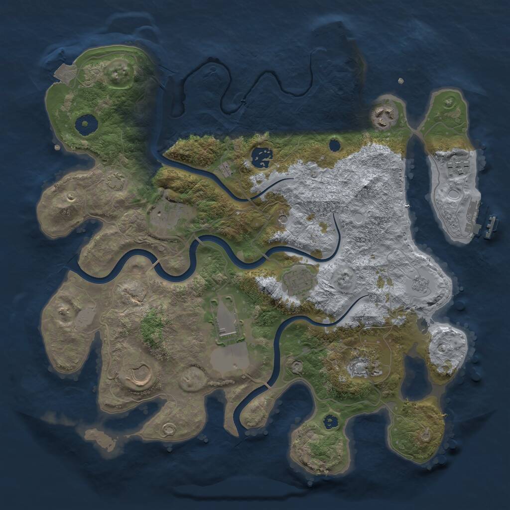 Rust Map: Procedural Map, Size: 3550, Seed: 97038176, 14 Monuments