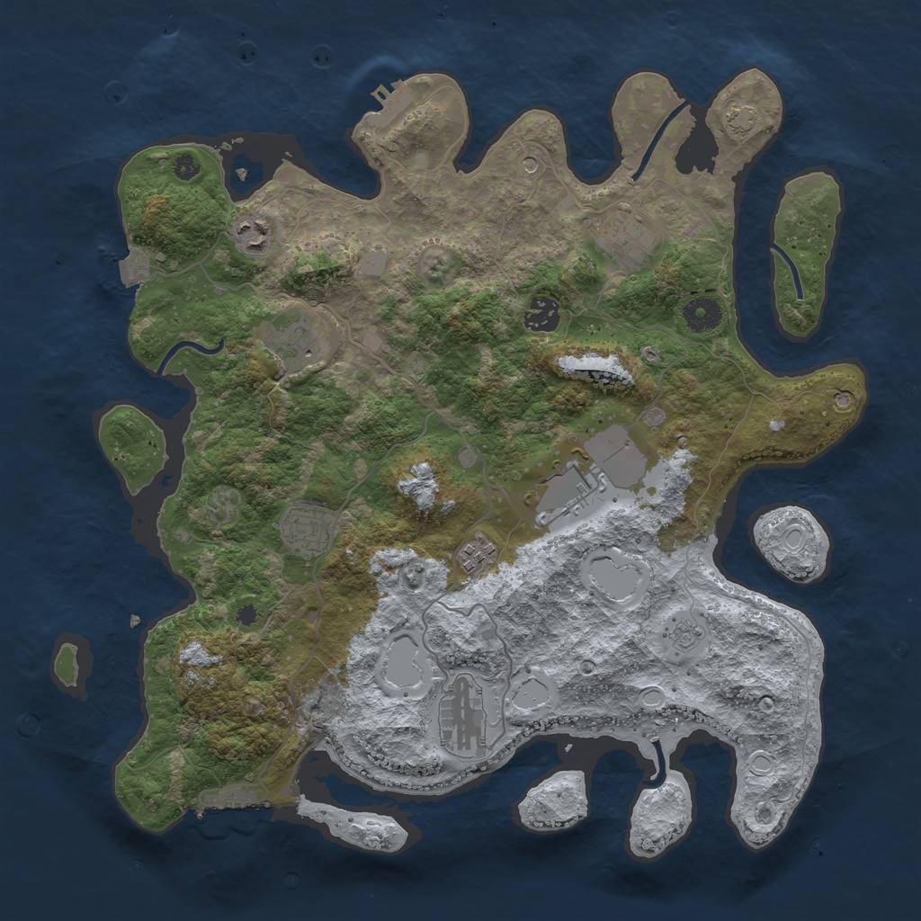 Rust Map: Procedural Map, Size: 3800, Seed: 40764959, 16 Monuments