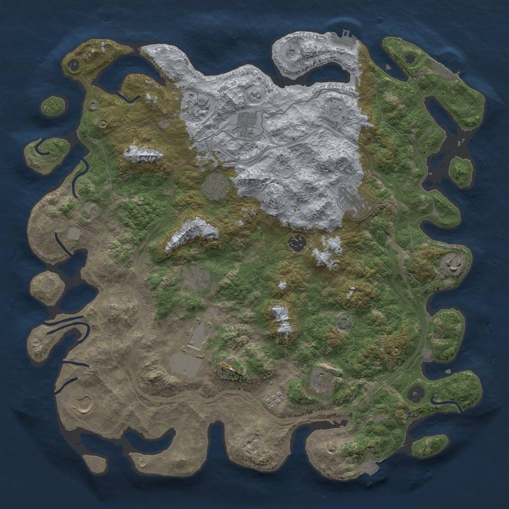 Rust Map: Procedural Map, Size: 4500, Seed: 510392697, 19 Monuments