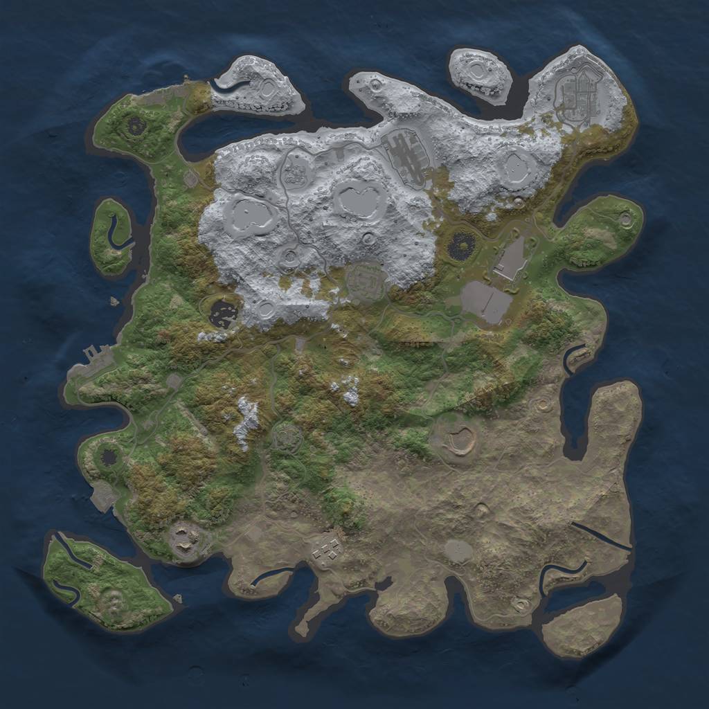 Rust Map: Procedural Map, Size: 3800, Seed: 15606944, 16 Monuments