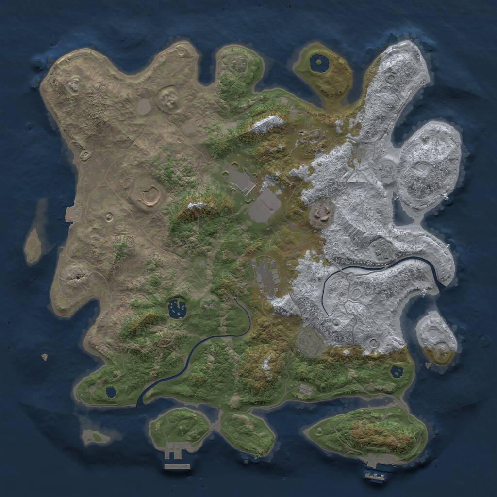 Rust Map: Procedural Map, Size: 3900, Seed: 41316954, 14 Monuments