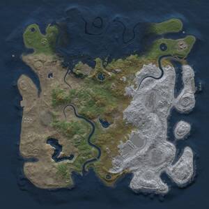 Thumbnail Rust Map: Procedural Map, Size: 4096, Seed: 390047282, 15 Monuments