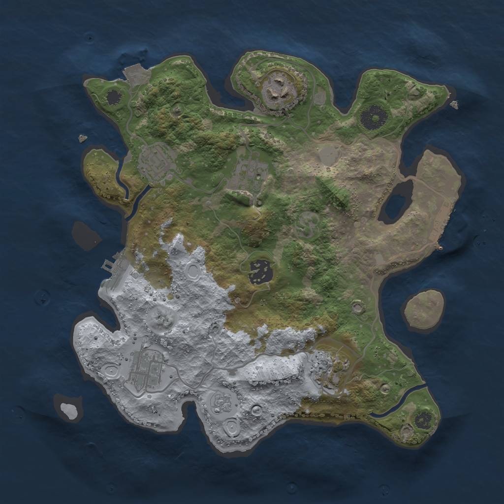 Rust Map: Procedural Map, Size: 3000, Seed: 899967244, 12 Monuments