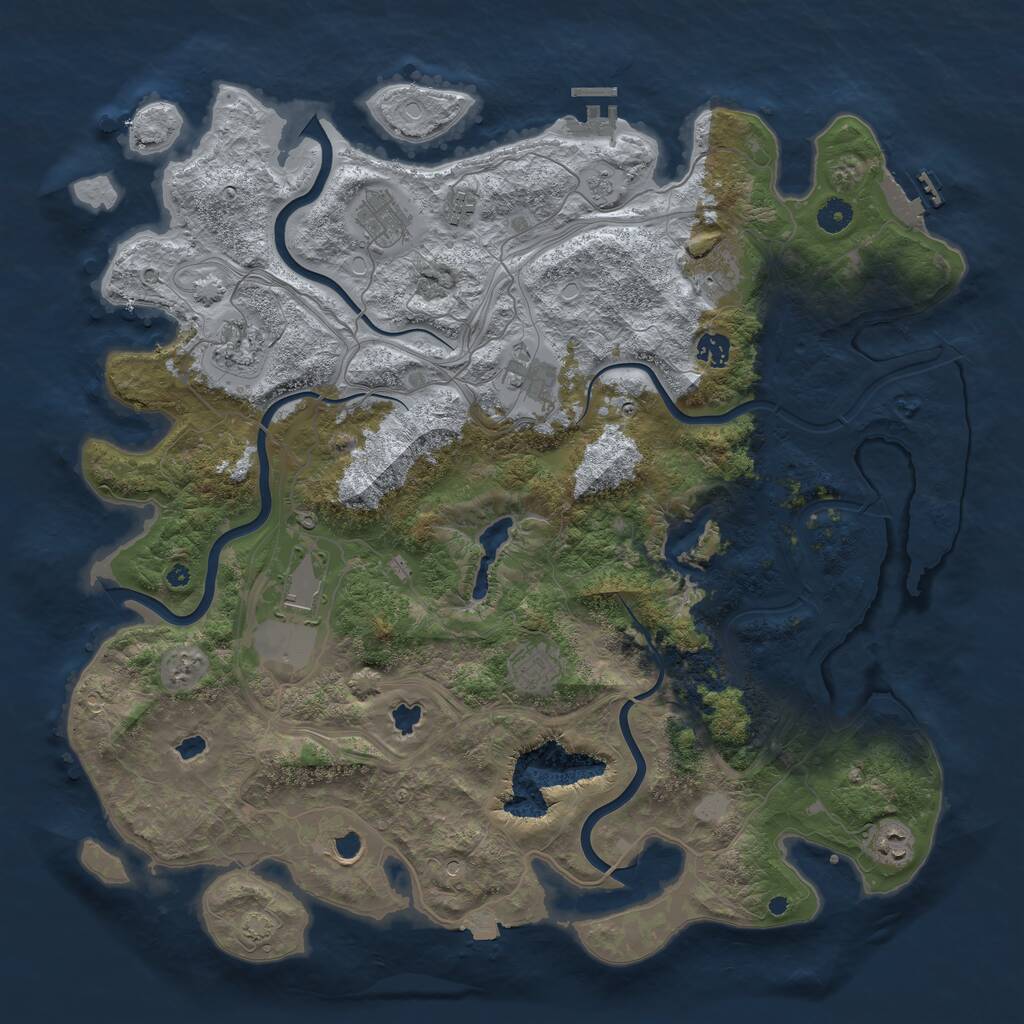 Rust Map: Procedural Map, Size: 4500, Seed: 588946720, 16 Monuments