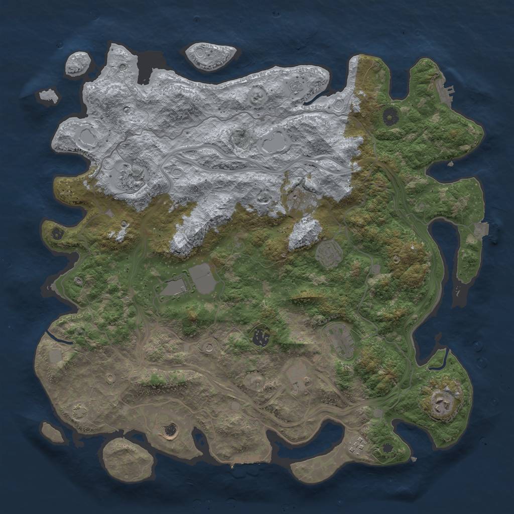 Rust Map: Procedural Map, Size: 4500, Seed: 588946720, 18 Monuments