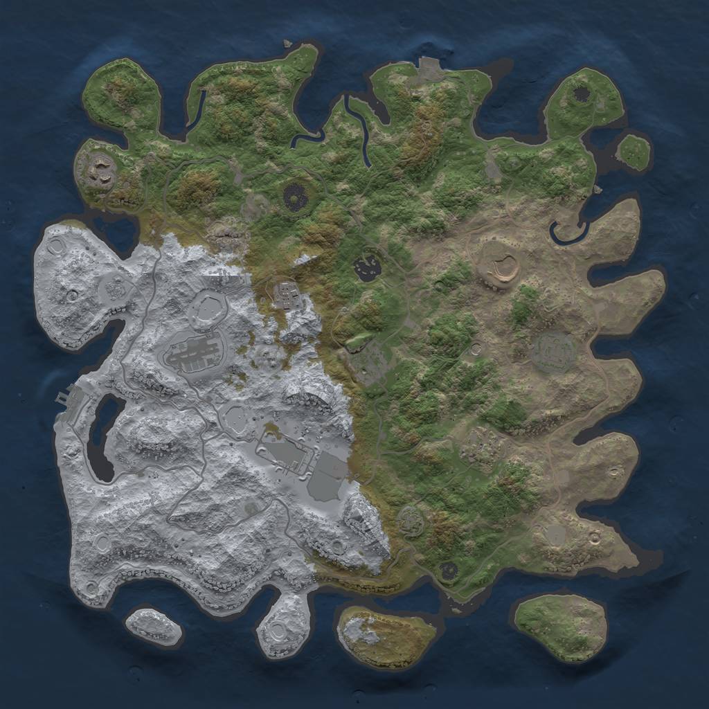 Rust Map: Procedural Map, Size: 4000, Seed: 85929903, 16 Monuments