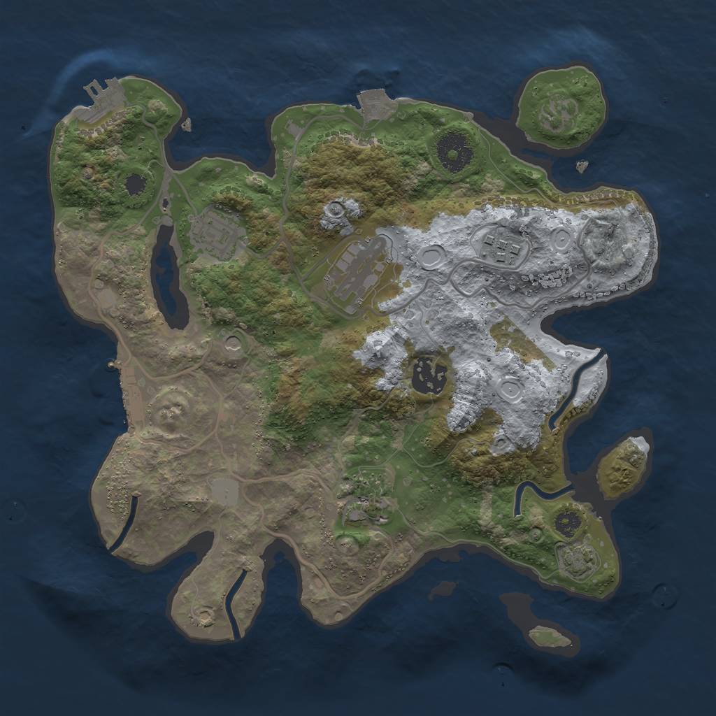 Rust Map: Procedural Map, Size: 2900, Seed: 19591393, 12 Monuments
