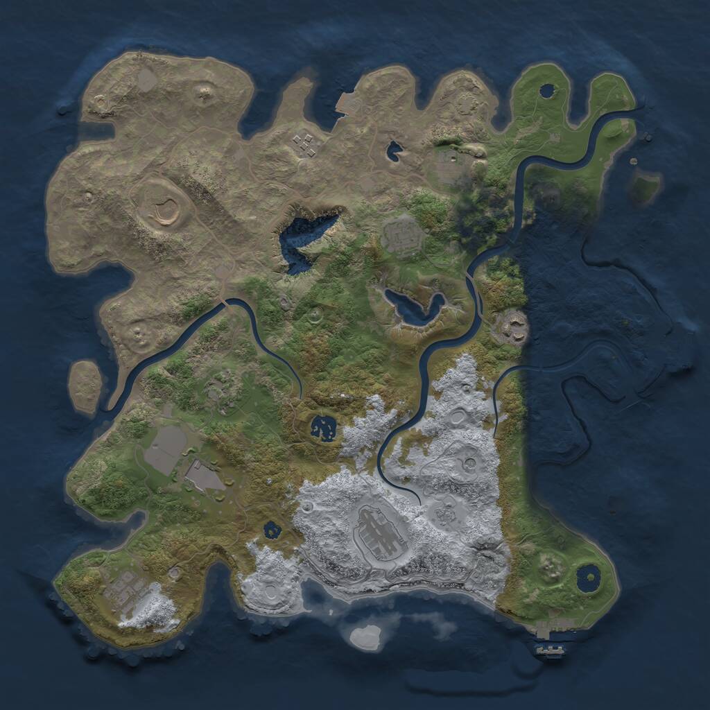 Rust Map: Procedural Map, Size: 4000, Seed: 783502380, 16 Monuments