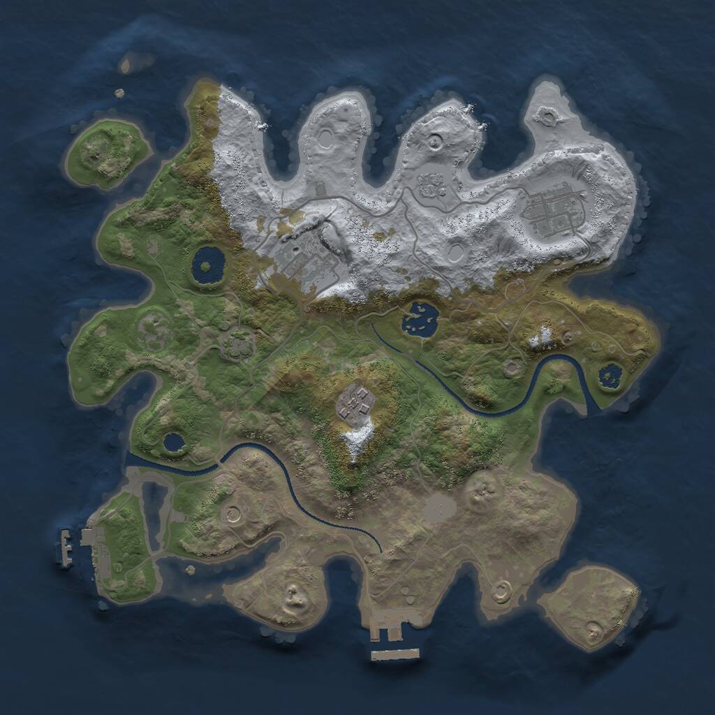 Rust Map: Procedural Map, Size: 3000, Seed: 63561635, 10 Monuments