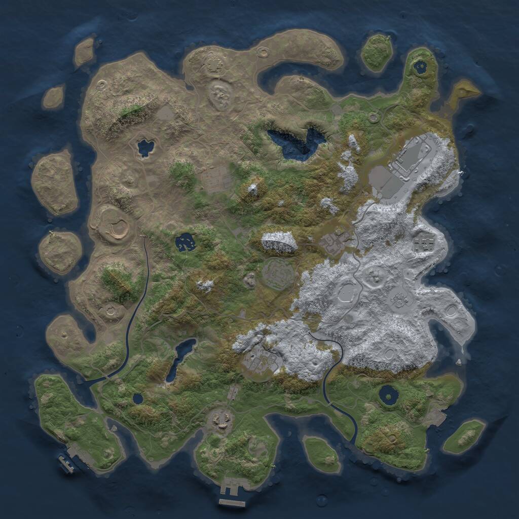 Rust Map: Procedural Map, Size: 4000, Seed: 85620124, 15 Monuments