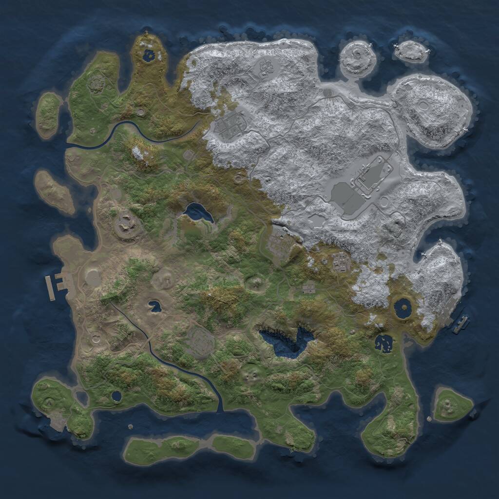Rust Map: Procedural Map, Size: 4000, Seed: 8530505, 13 Monuments