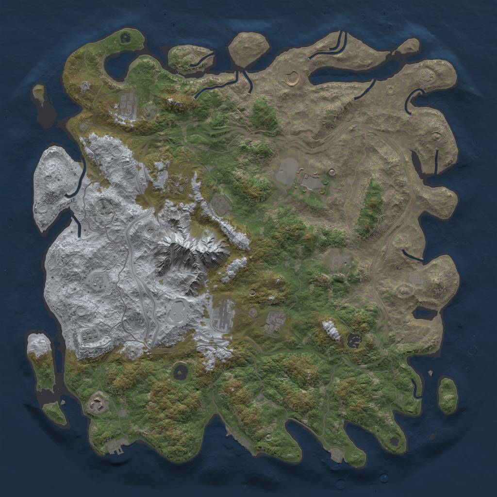 Rust Map: Procedural Map, Size: 5000, Seed: 8886226, 19 Monuments