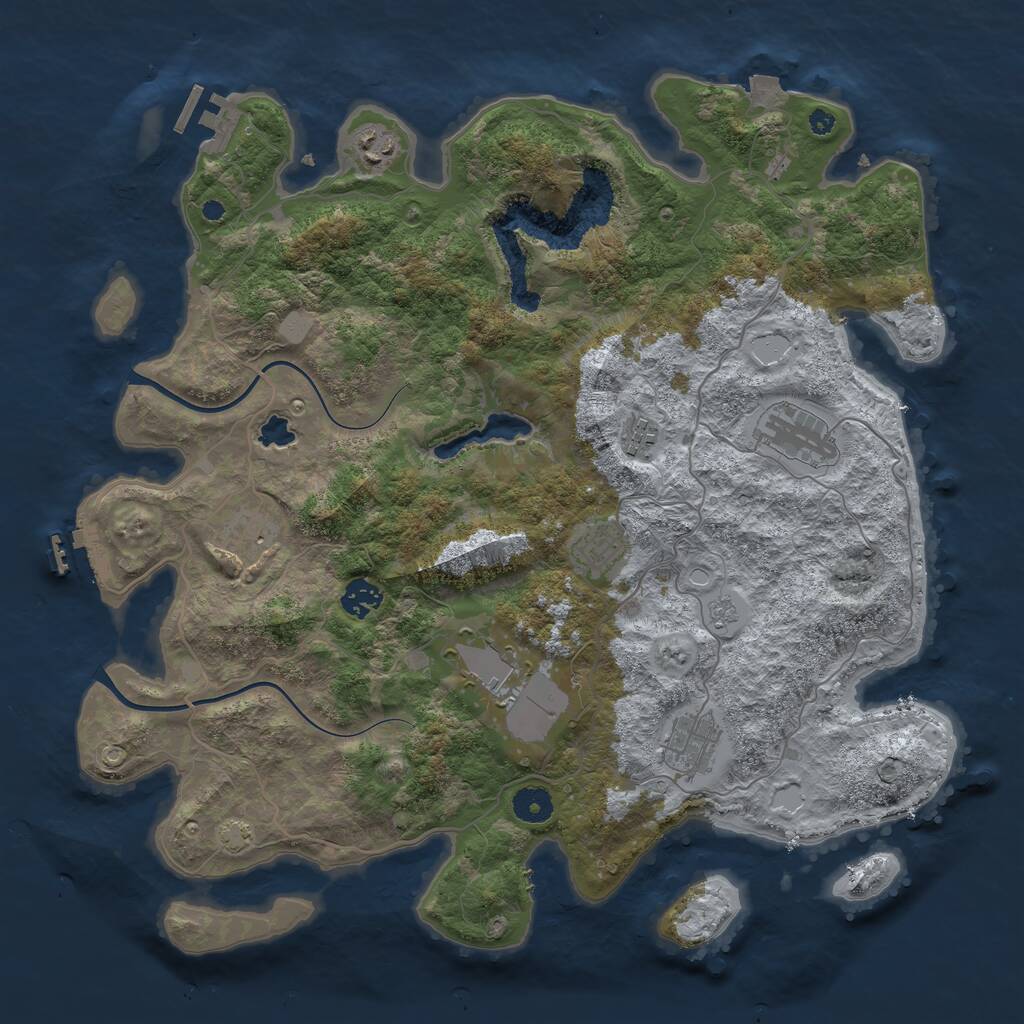 Rust Map: Procedural Map, Size: 4000, Seed: 301564029, 13 Monuments