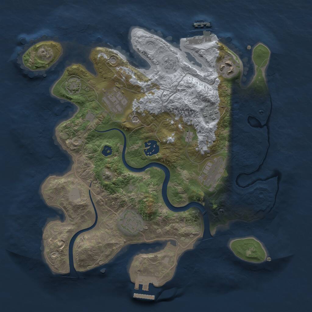 Rust Map: Procedural Map, Size: 3000, Seed: 841467003, 12 Monuments