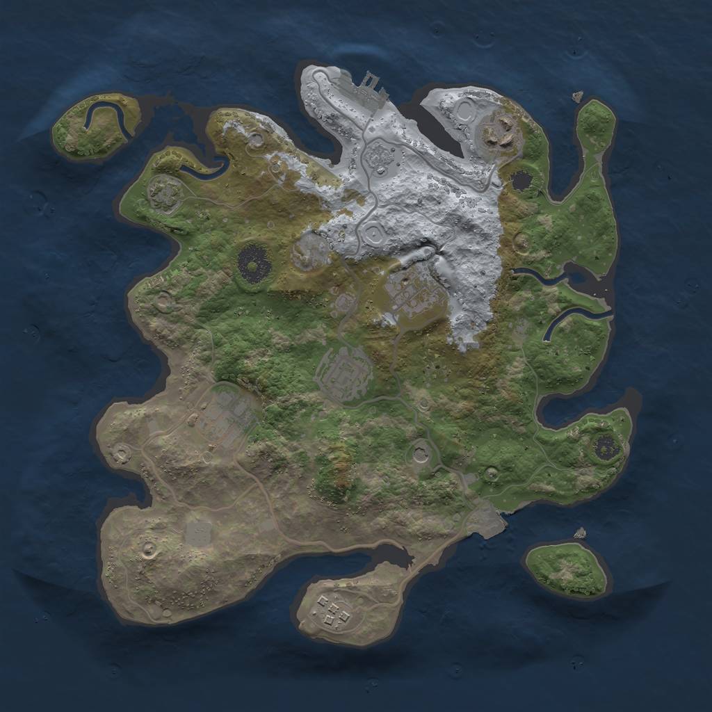Rust Map: Procedural Map, Size: 3000, Seed: 841467003, 12 Monuments