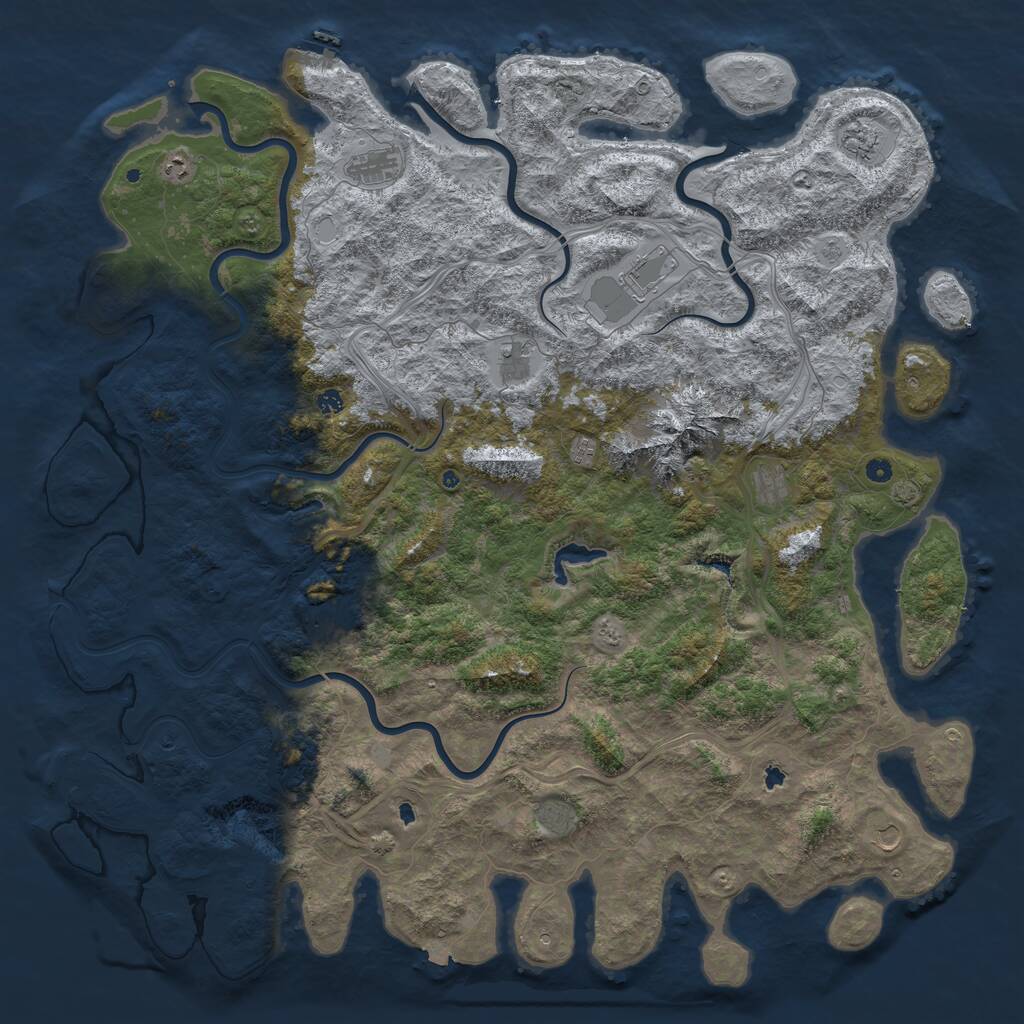 Rust Map: Procedural Map, Size: 6000, Seed: 1117469657, 17 Monuments