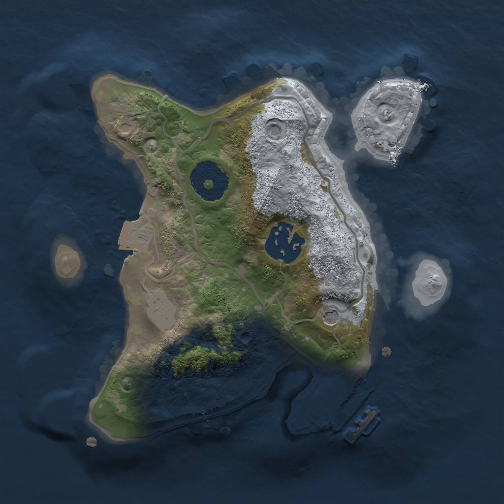 Rust Map: Procedural Map, Size: 2000, Seed: 823010383, 4 Monuments