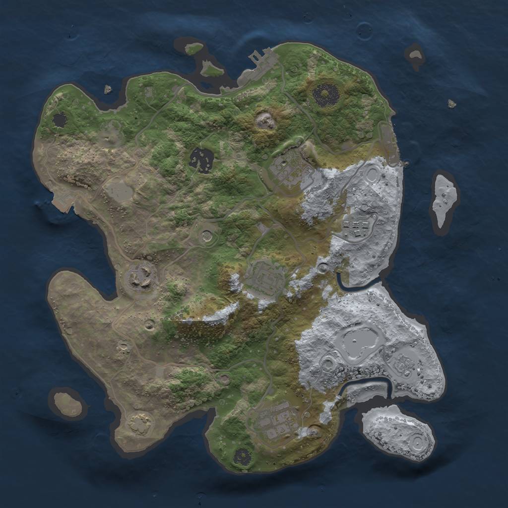Rust Map: Procedural Map, Size: 3000, Seed: 1786040, 14 Monuments