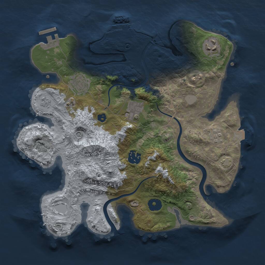 Rust Map: Procedural Map, Size: 3000, Seed: 2459750, 11 Monuments