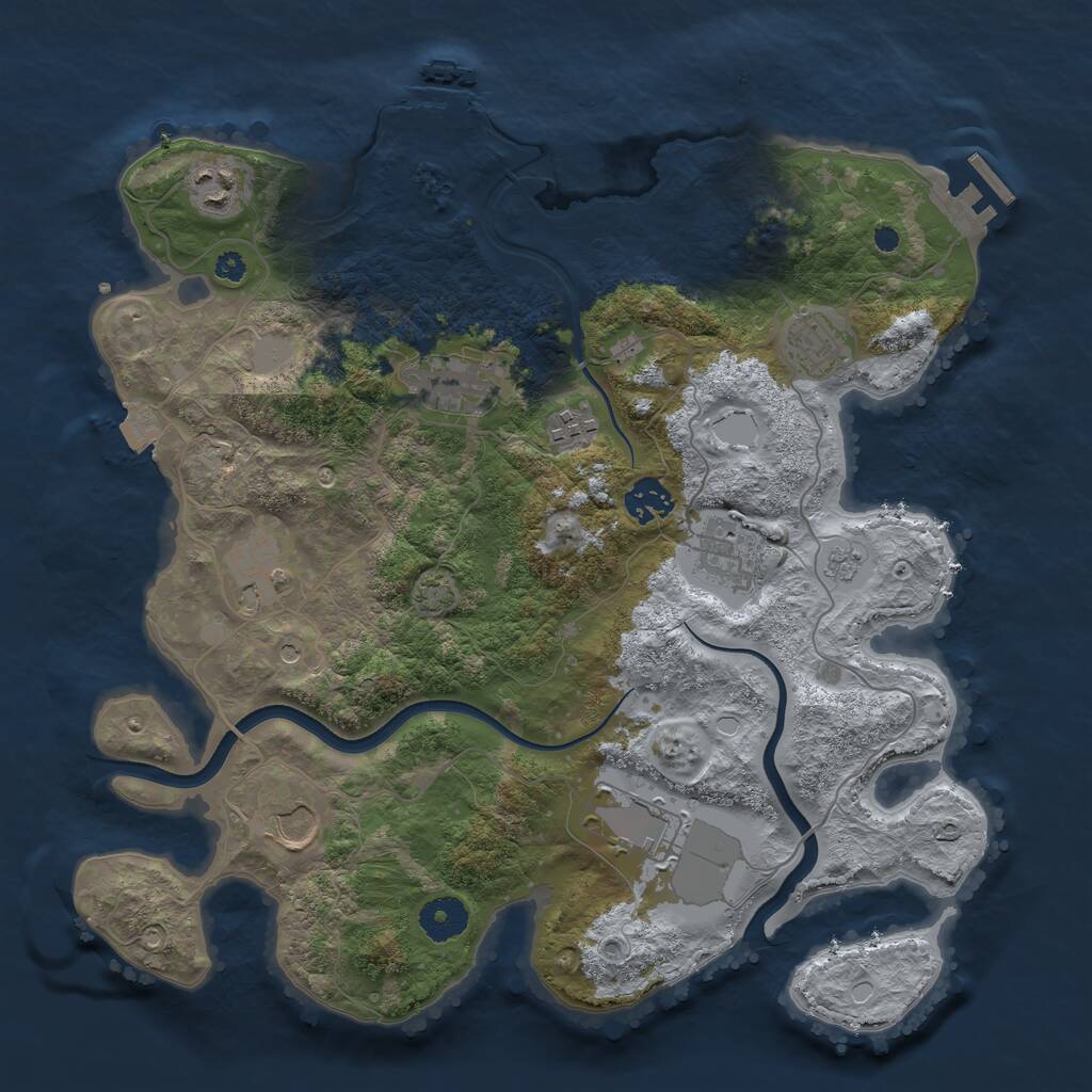 Rust Map: Procedural Map, Size: 3600, Seed: 22723708, 15 Monuments