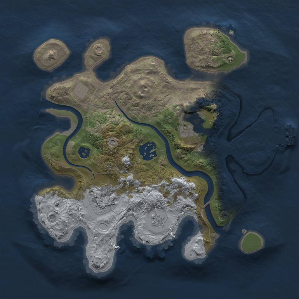 Rust Map: Procedural Map, Size: 2500, Seed: 14785871, 7 Monuments