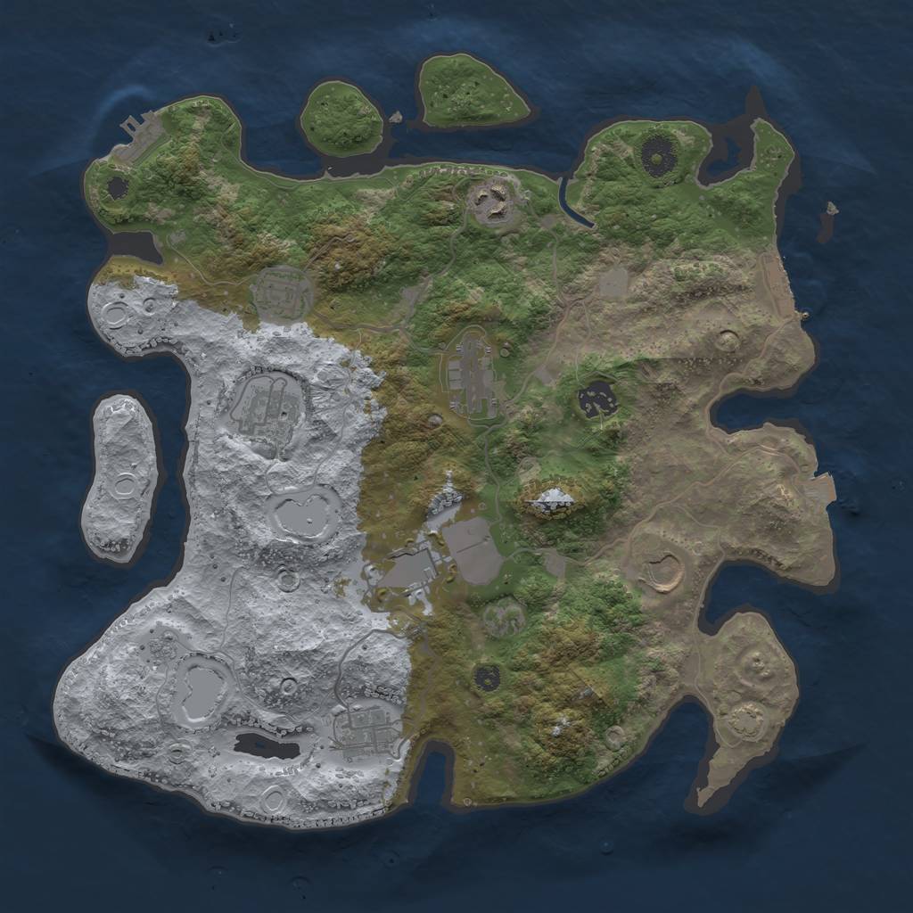 Rust Map: Procedural Map, Size: 3600, Seed: 48520042, 15 Monuments