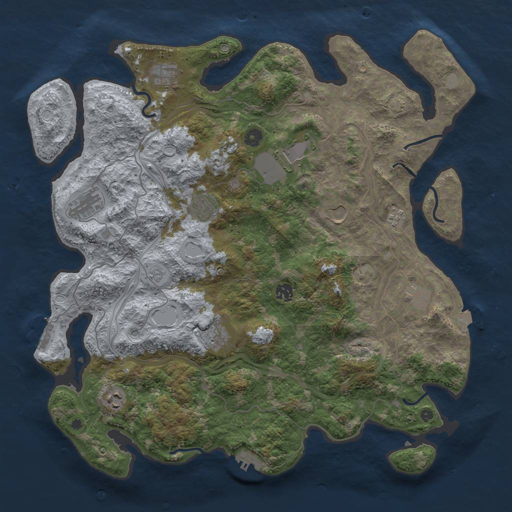 Rust Map: Procedural Map, Size: 4250, Seed: 44027388, 18 Monuments