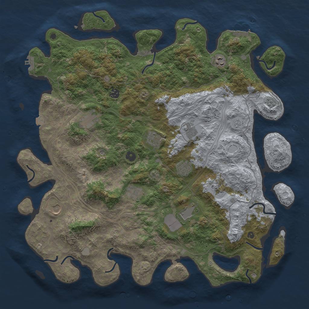 Rust Map: Procedural Map, Size: 4600, Seed: 82749, 19 Monuments