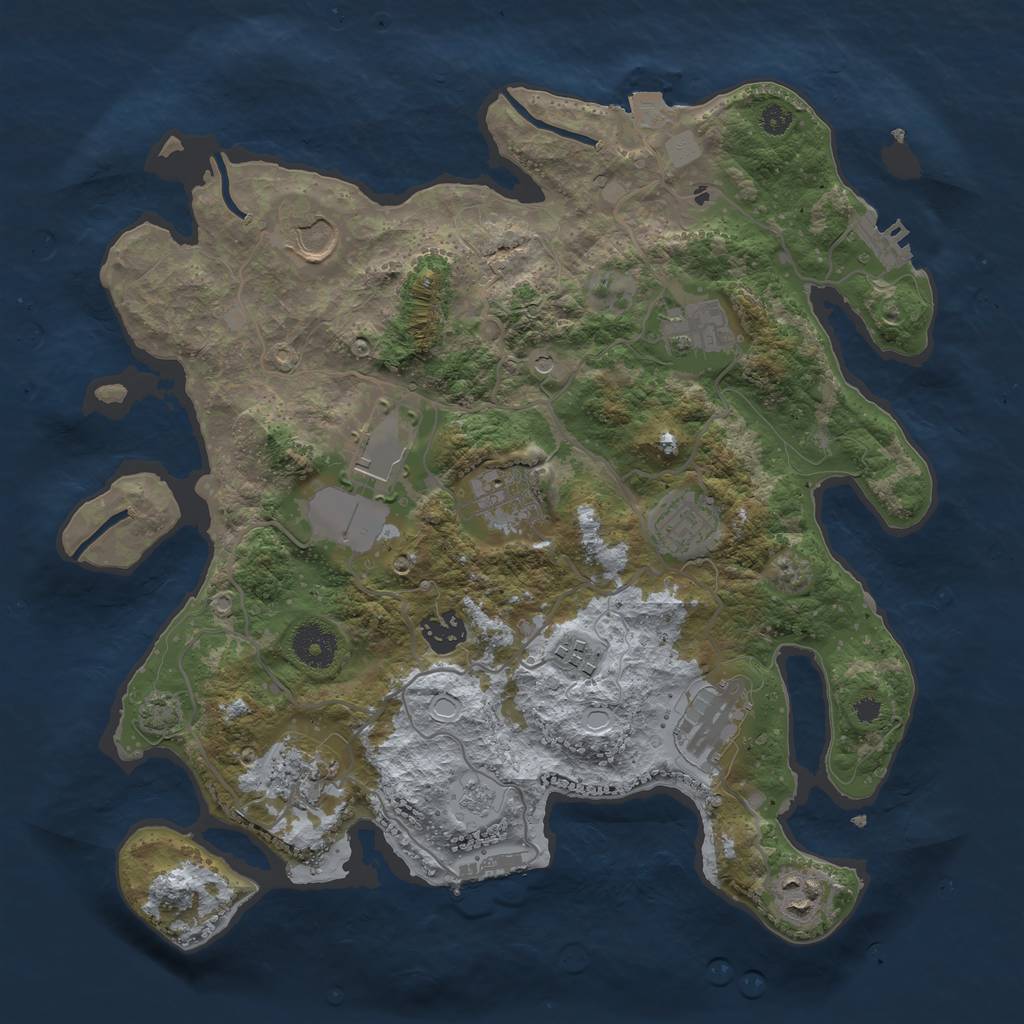 Rust Map: Procedural Map, Size: 3500, Seed: 119730749, 18 Monuments