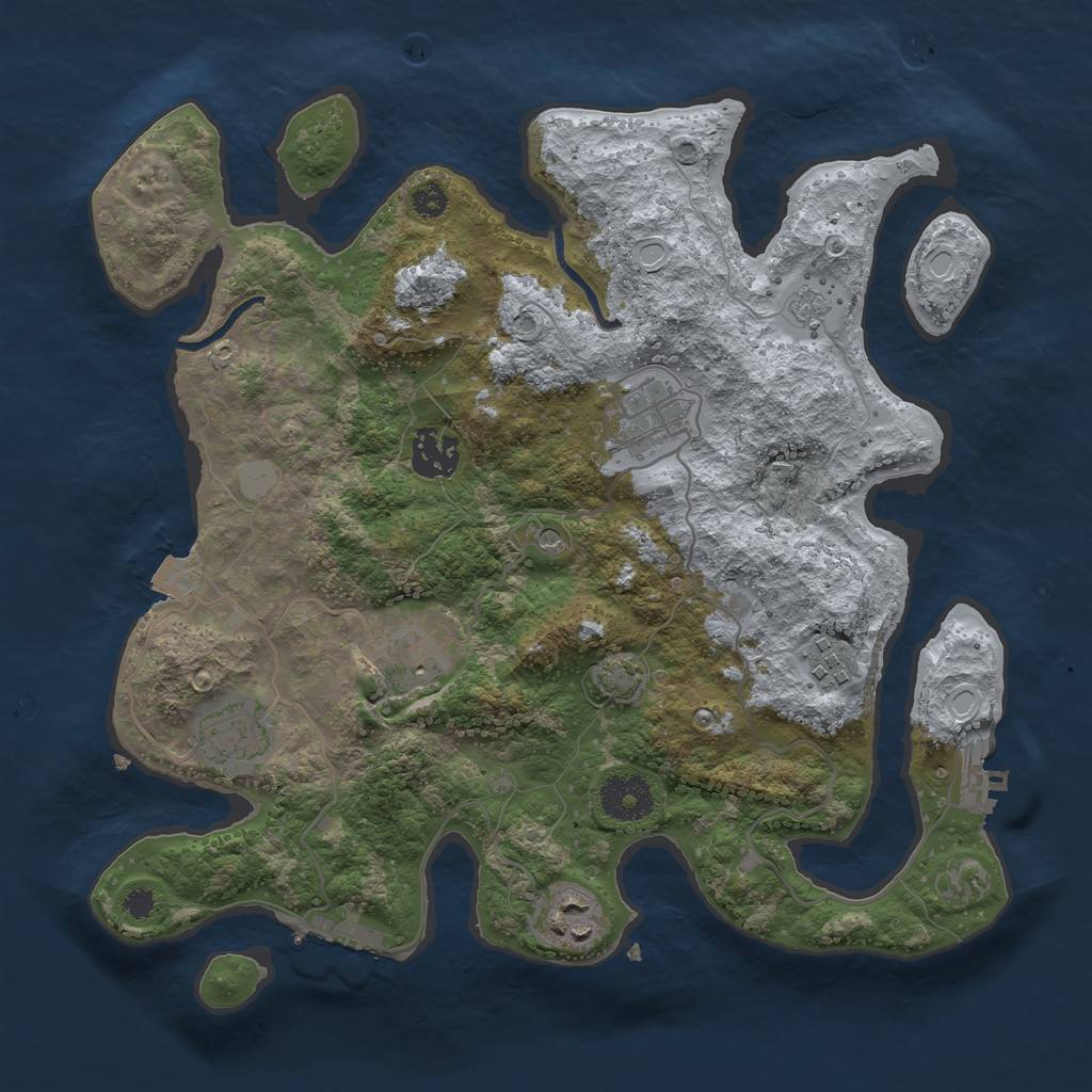 Rust Map: Procedural Map, Size: 3250, Seed: 28731, 14 Monuments