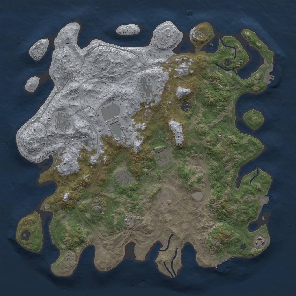 Rust Map: Procedural Map, Size: 4250, Seed: 49210995, 18 Monuments