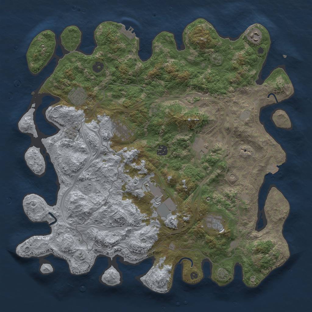 Rust Map: Procedural Map, Size: 4250, Seed: 45106877, 15 Monuments