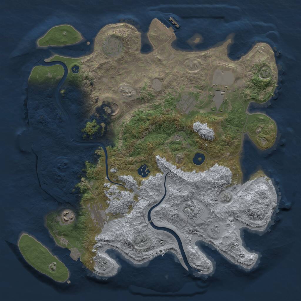 Rust Map: Procedural Map, Size: 3750, Seed: 20865158, 15 Monuments