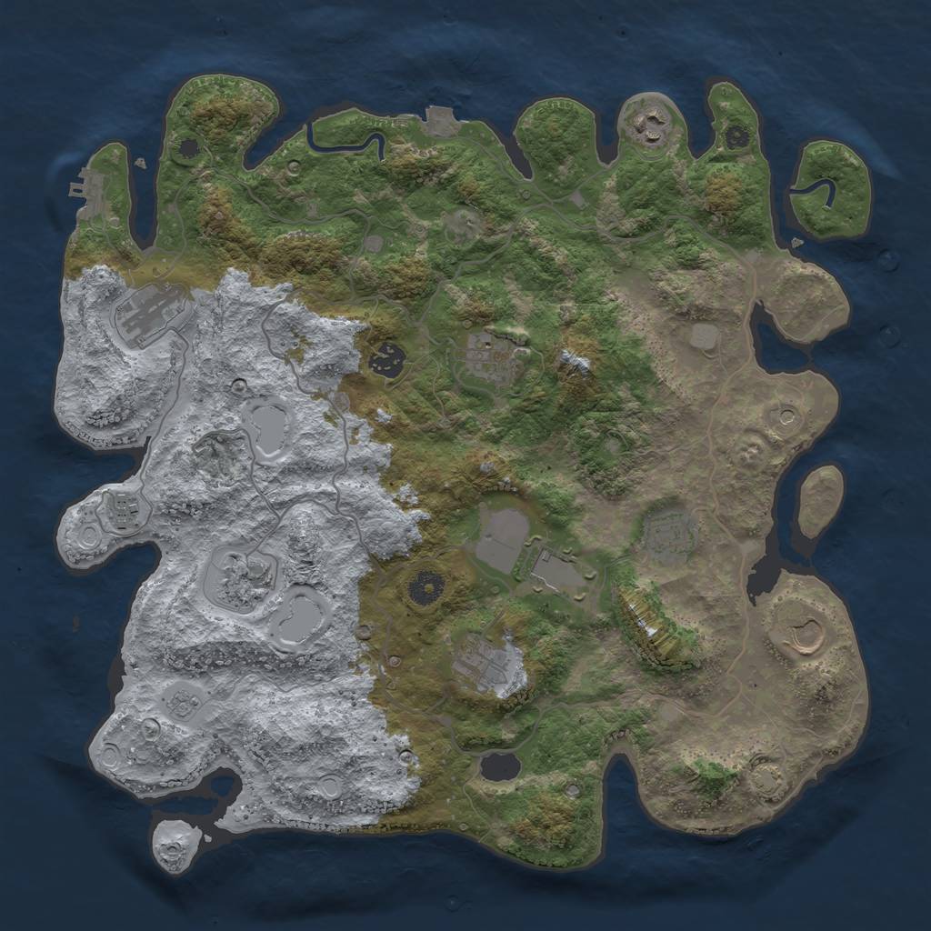 Rust Map: Procedural Map, Size: 4000, Seed: 15627905, 17 Monuments