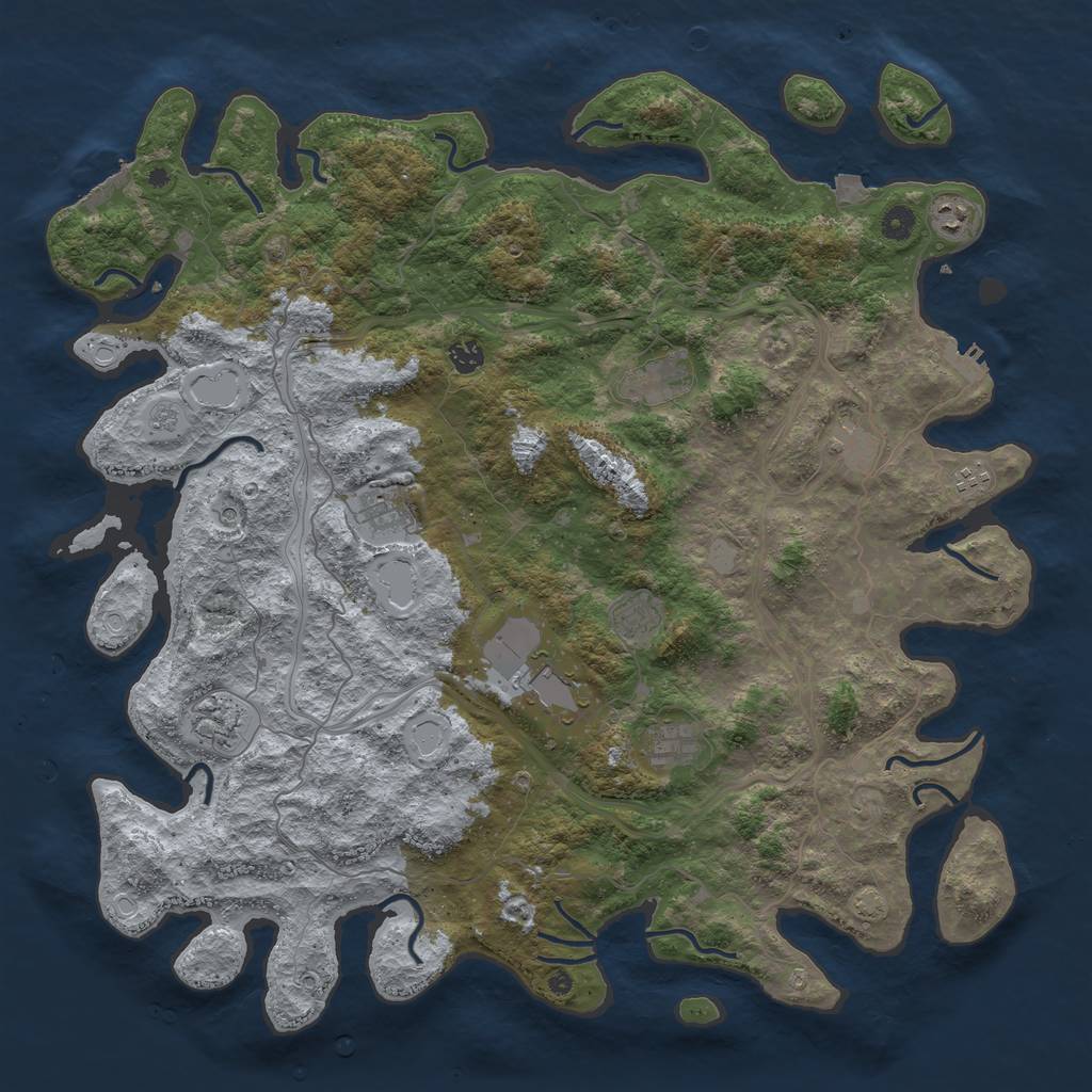 Rust Map: Procedural Map, Size: 4800, Seed: 250422783, 18 Monuments