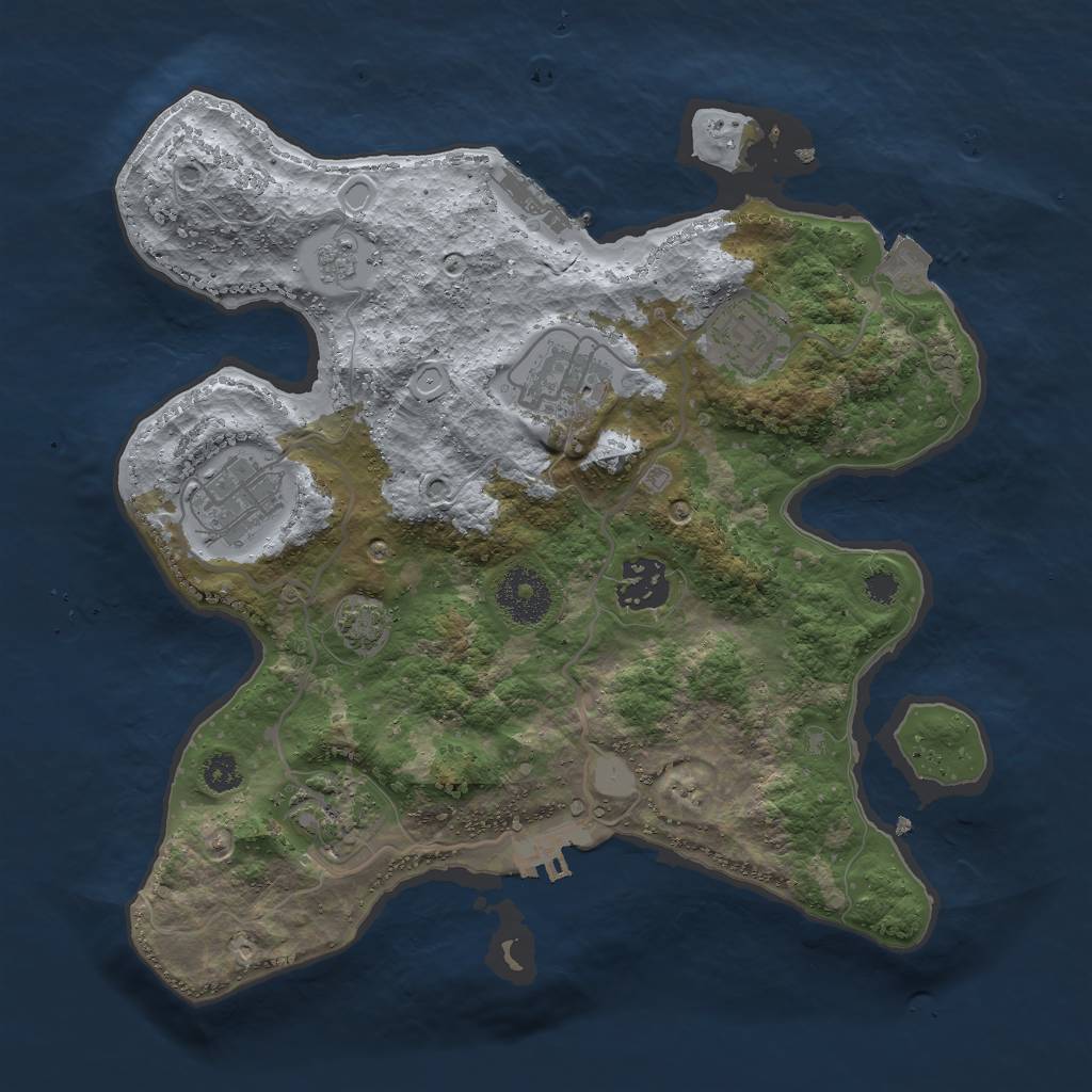 Rust Map: Procedural Map, Size: 3000, Seed: 1932942630, 12 Monuments