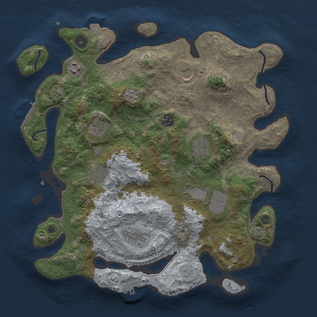 Rust Map: Procedural Map, Size: 3750, Seed: 1647596412, 17 Monuments