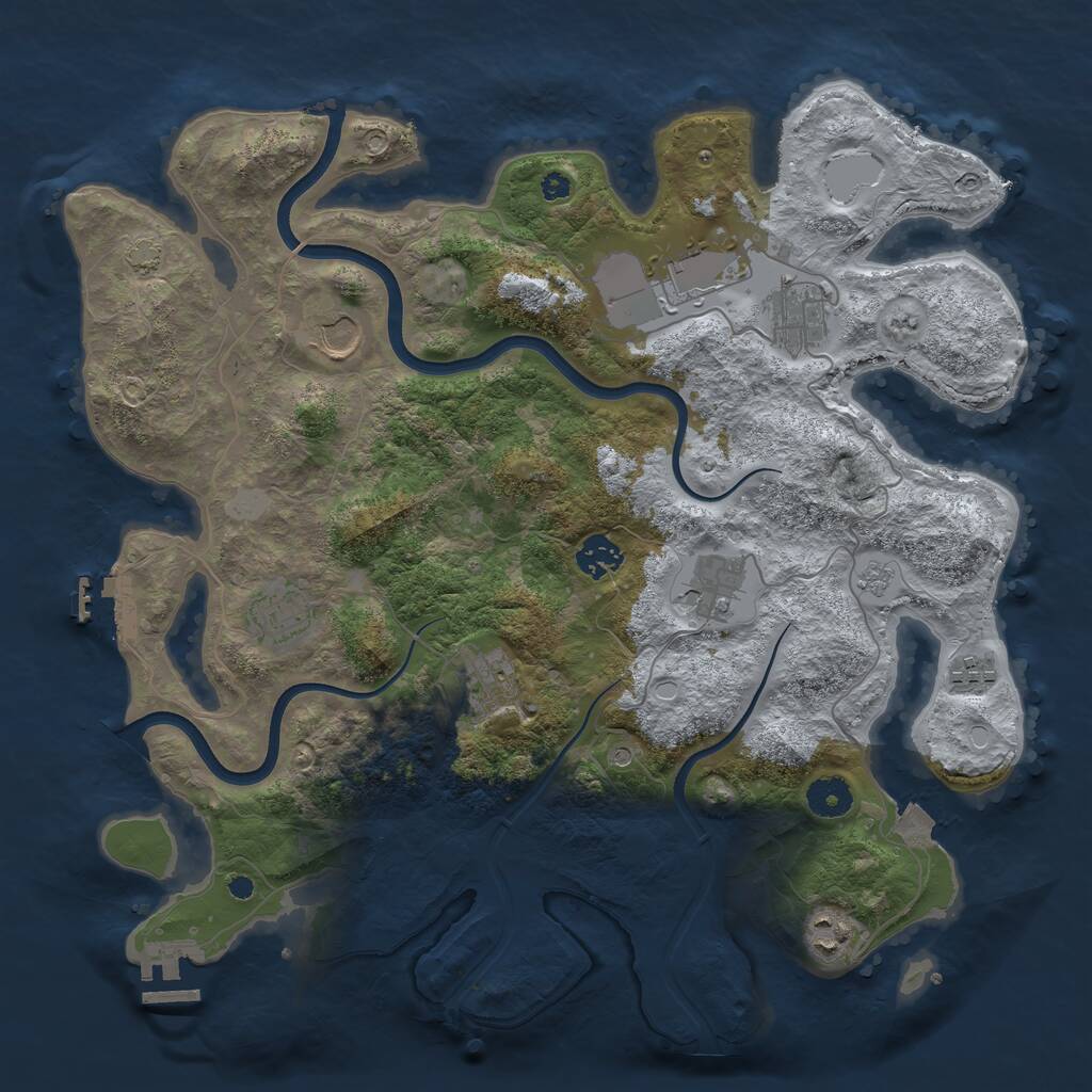Rust Map: Procedural Map, Size: 3800, Seed: 371449466, 15 Monuments