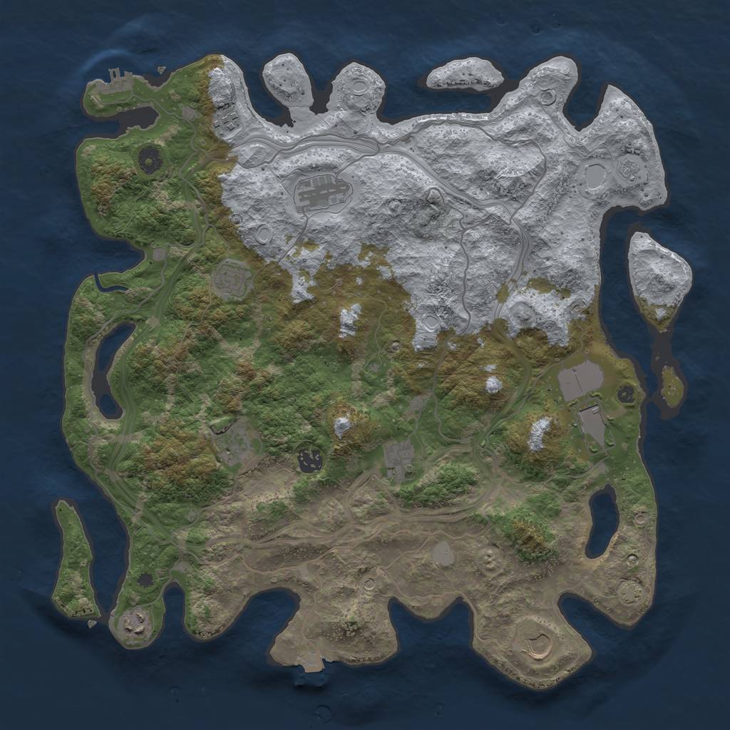 Rust Map: Procedural Map, Size: 4250, Seed: 1123129123, 16 Monuments