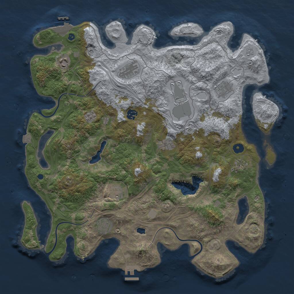 Rust Map: Procedural Map, Size: 4250, Seed: 1123129123, 16 Monuments