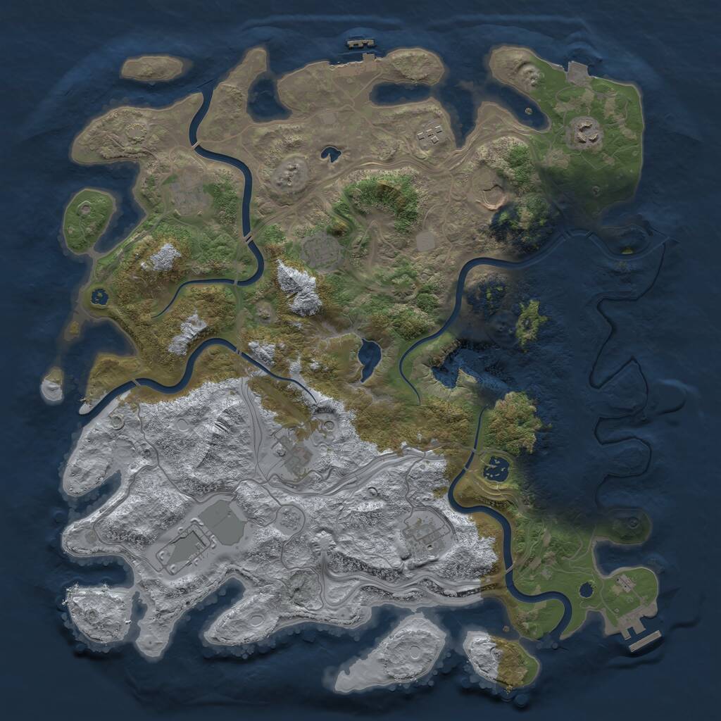 Rust Map: Procedural Map, Size: 4250, Seed: 21492, 15 Monuments
