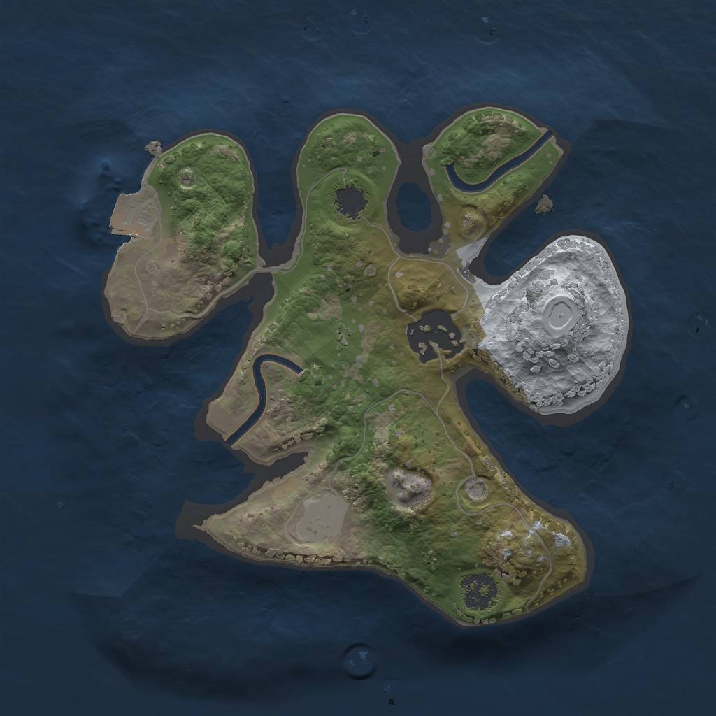 Rust Map: Procedural Map, Size: 2000, Seed: 12152125, 4 Monuments