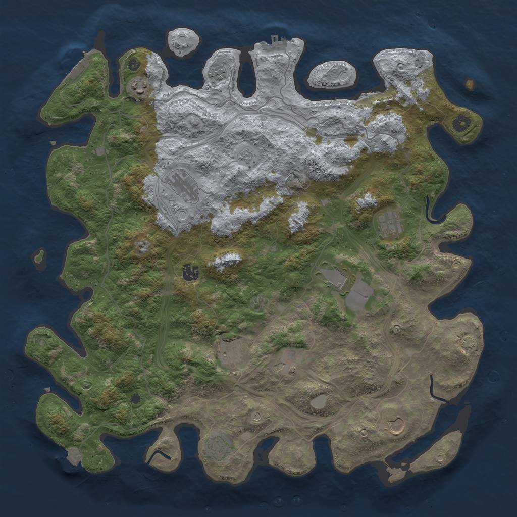 Rust Map: Procedural Map, Size: 4500, Seed: 9955, 18 Monuments
