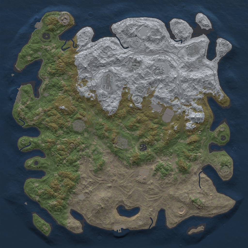 Rust Map: Procedural Map, Size: 4800, Seed: 810390625, 19 Monuments