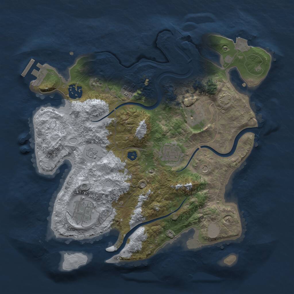 Rust Map: Procedural Map, Size: 3000, Seed: 465611330, 10 Monuments