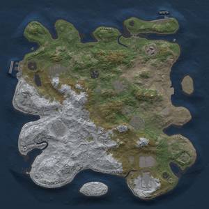 Thumbnail Rust Map: Procedural Map, Size: 3500, Seed: 453824989, 17 Monuments