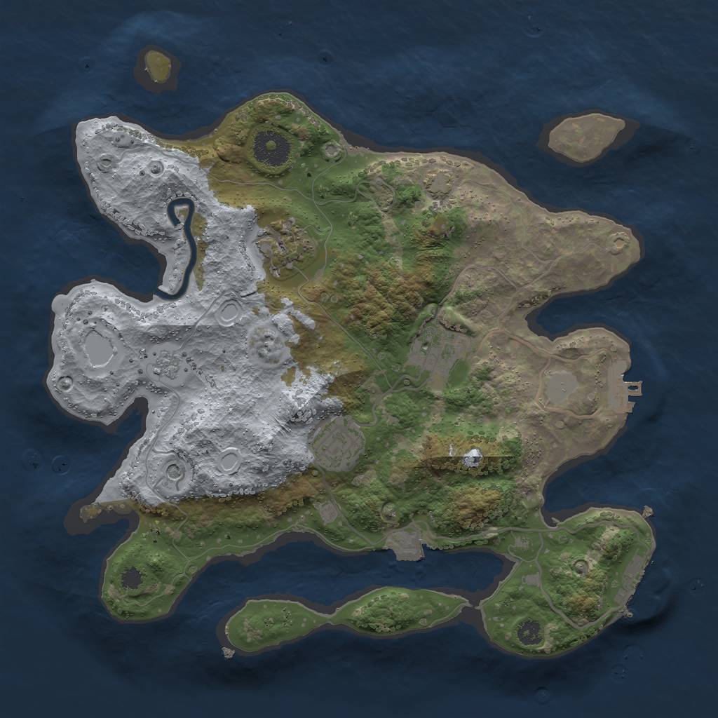 Rust Map: Procedural Map, Size: 3000, Seed: 257583885, 11 Monuments