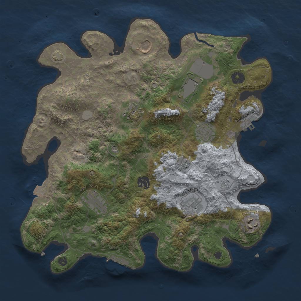 Rust Map: Procedural Map, Size: 3500, Seed: 59935689, 17 Monuments