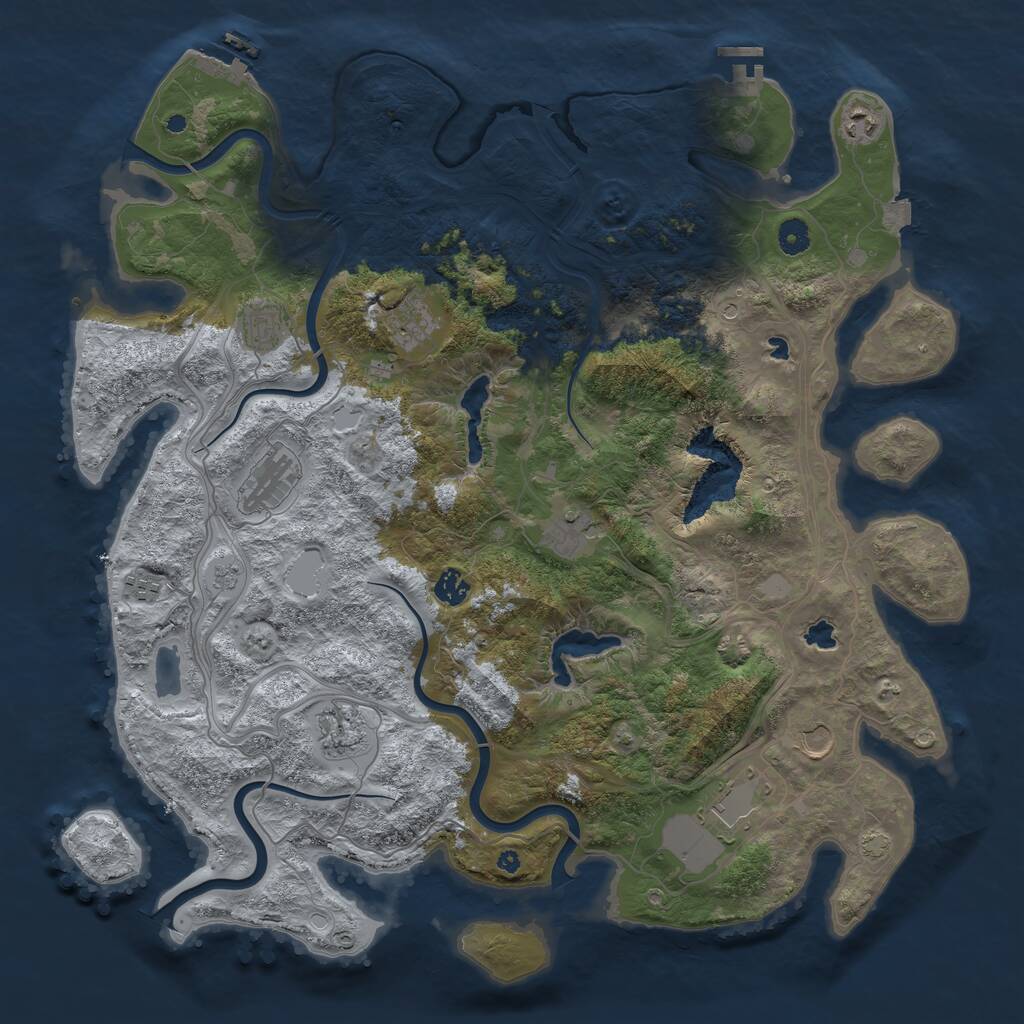 Rust Map: Procedural Map, Size: 4500, Seed: 808073916, 16 Monuments